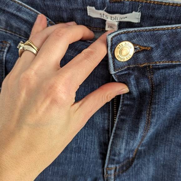 STS BLUE Ellie High Rise Finished Hem Ankle Skinny Jean Indigo - Picture 3 of 5